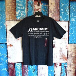 Unisex Seven Oaks T-Shirt Short Sleeve Sarcasm Funny Joke LARGE Charcoal NEW